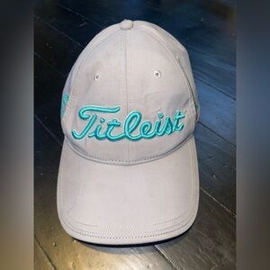 Titleist Light Gray Cap with Aqua Logo